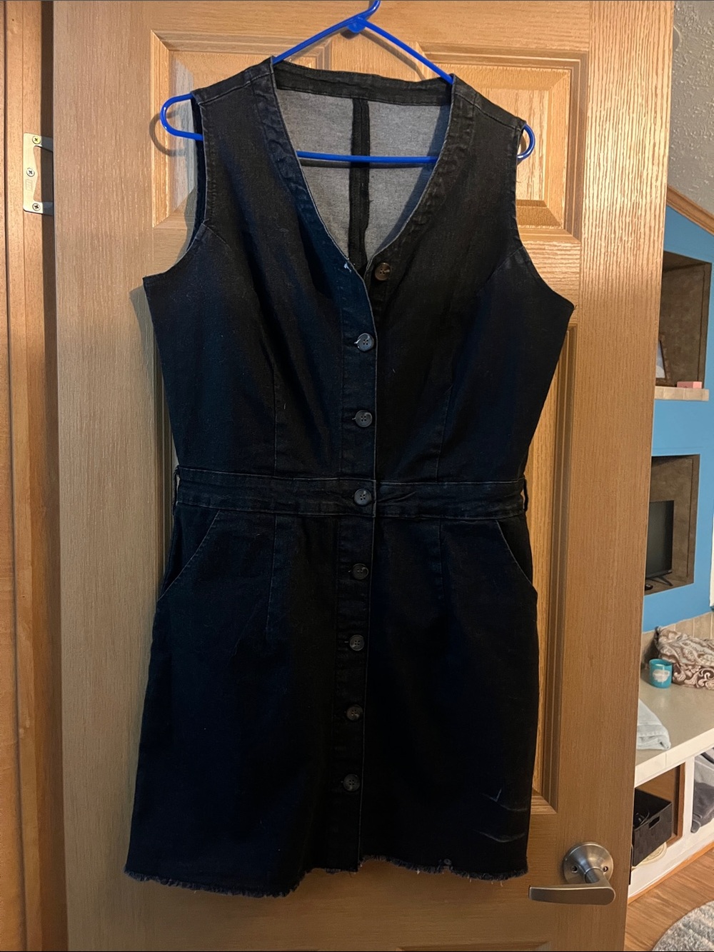 Amazon Black Sleeveless Denim Mini Dress